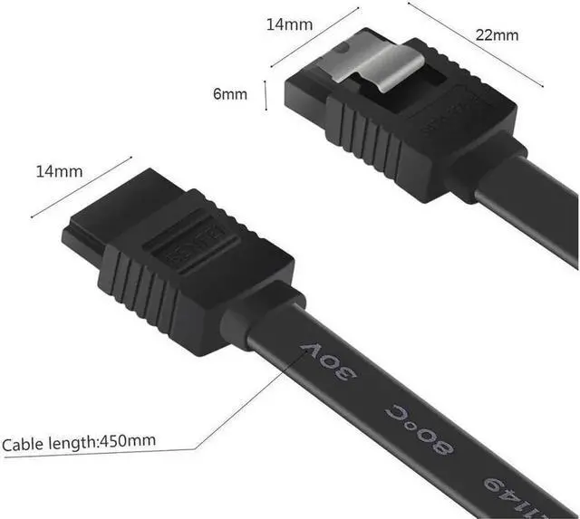 Alt view image 2 of 5 - Aomoproing SATA Cable III 3 Pack 6Gbps Straight HDD SDD Data Cable with Locking Latch 16 Inch(40cm) for SATA HDD, SSD, CD Driver, CD Writer