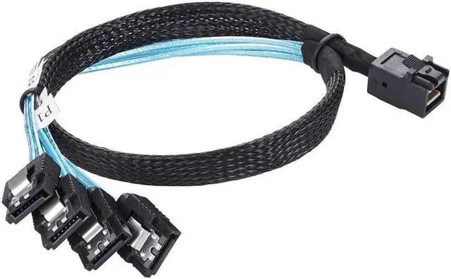 Main image of Aomoproing Internal HD Mini SAS SFF-8643 to 4X SATA (Target) Cable, SFF-8643 for Controller, 4 Sata Connect to Hard Drive, 0.5M