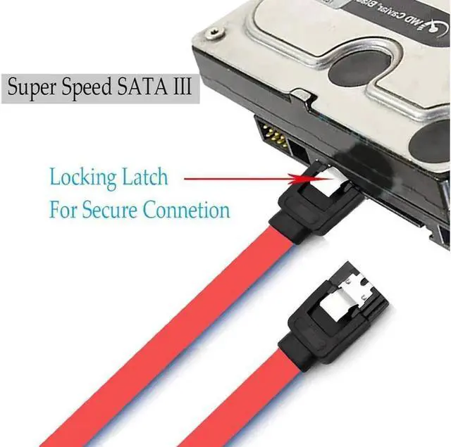 Alt view image 4 of 7 - Aomoproing 12-Pack SATA III Cable,SATA III 6.0 Gbps Data Cable Straight with Locking Latch 16 Inches SATA Cable Pack for HDDSSDCD and DVD Drives Red