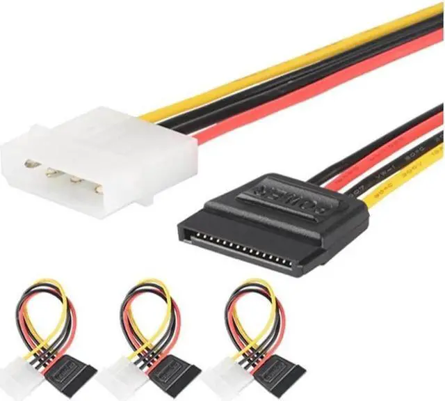 Main image of Aomoproing 4 Pin IDE to SATA 15 Pin HDD Power Adapter Cable Hard Drive Adapter Male to Female Molex SATA Power Cable(16CM) (3pcs)