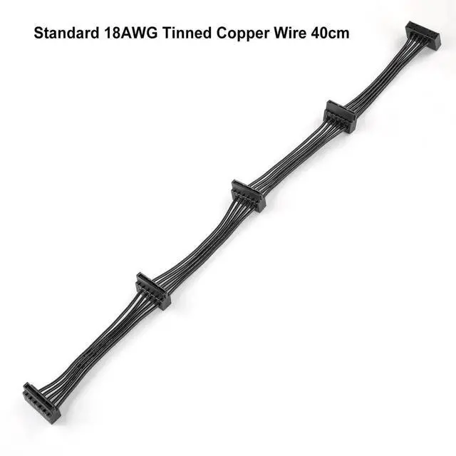 Alt view image 4 of 5 - Aomoproing SATA Power Splitter: 15 Pin to 4 SATA 4X Serial ATA Power Adapter Splitter Cable for HDD, SSD, Optical Drives - 40cm