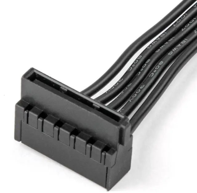 Alt view image 2 of 5 - Aomoproing SATA Power Splitter: 15 Pin to 4 SATA 4X Serial ATA Power Adapter Splitter Cable for HDD, SSD, Optical Drives - 40cm