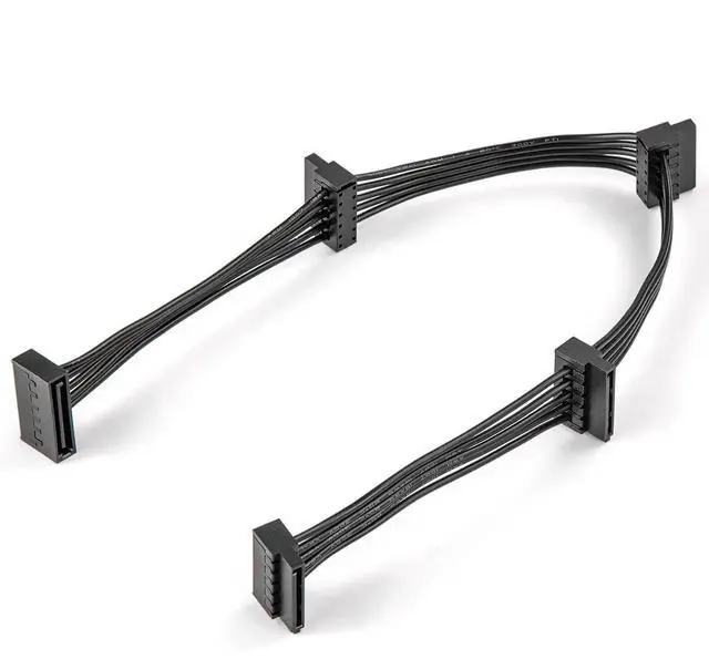 Main image of Aomoproing SATA Power Splitter: 15 Pin to 4 SATA 4X Serial ATA Power Adapter Splitter Cable for HDD, SSD, Optical Drives - 40cm