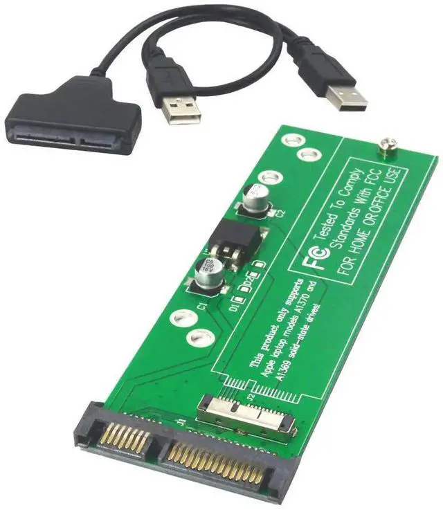 Alt view image 2 of 6 - Aomoproing 18pin to SATA Adapter with USB SATA Cable for 2010 2011 MacBook Air, HDD Hard Disk Drive Converter Support Model A1369 A1370