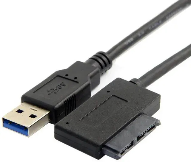 Alt view image 2 of 7 - Aomoproing USB 3.0 to SATA 7+6 13pin Slimline Sata Adapter Cable 5Gbps Compatible for Laptop CD DVD ROM Optical Drive