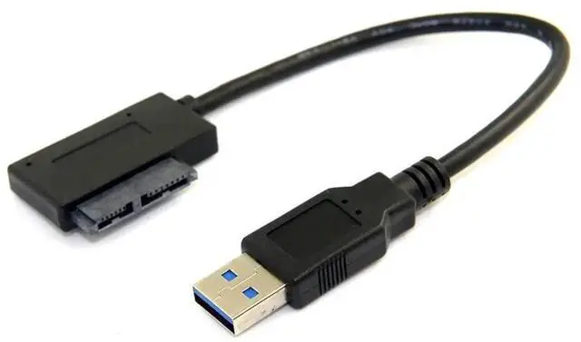 Alt view image 7 of 7 - Aomoproing USB 3.0 to SATA 7+6 13pin Slimline Sata Adapter Cable 5Gbps Compatible for Laptop CD DVD ROM Optical Drive