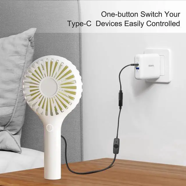 Alt view image 4 of 7 - Aomoproing USB Type C Switch Extension Cable 2 Pack USB C Female to Male Power Cable with On Off Switch USB-C Extender Cord for LED Desk Lamp, USB Fan, LED Strips