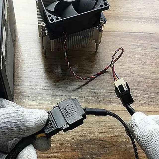 Alt view image 2 of 2 - Aomoproing 4Pcs SATA Power Splitter Y Cable 1 to 1 15 Pin Male SATA to Sleeved 3 Pin/4 Pin PMW 12V PC Case Fan Power Supply SATA Connector Cable for Computer Cooler Cooling Fan Extension Adapter Cable