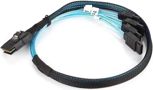 Alt view image 4 of 4 - Aomoproing Internal Mini SAS to SATA Cable (SFF-8087 to SATA Forward Breakout) 1.6 Feet