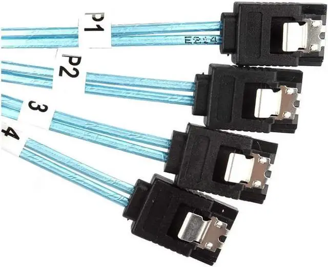 Alt view image 3 of 4 - Aomoproing Internal Mini SAS to SATA Cable (SFF-8087 to SATA Forward Breakout) 1.6 Feet