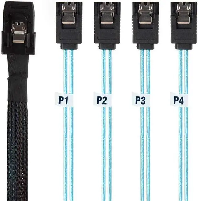 Main image of Aomoproing Internal Mini SAS to SATA Cable (SFF-8087 to SATA Forward Breakout) 1.6 Feet