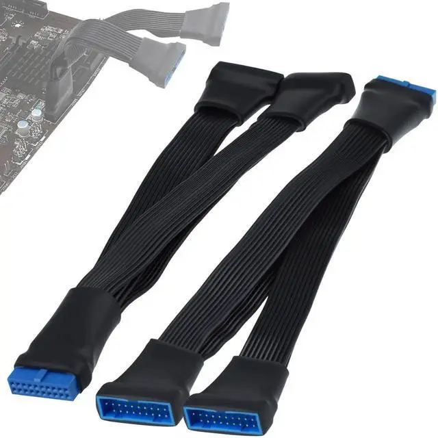 Main image of Aomoproing 2Pcs USB 3.0 Header Splitter Extension Cable, 19/20 Pin 1 to 2 Y Internal Hub Splitter, Internal Adapter DIY-Cable for Motherboard (5.9 inch)