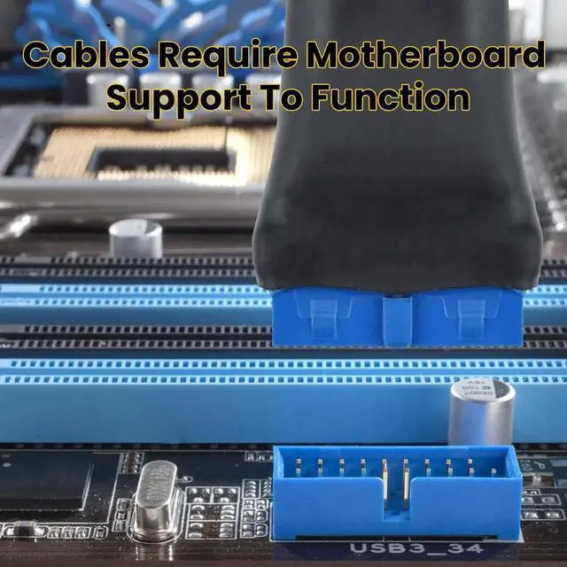 Alt view image 4 of 7 - Aomoproing 2Pcs USB 3.0 Header Splitter Extension Cable, 19/20 Pin 1 to 2 Y Internal Hub Splitter, Internal Adapter DIY-Cable for Motherboard (5.9 inch)