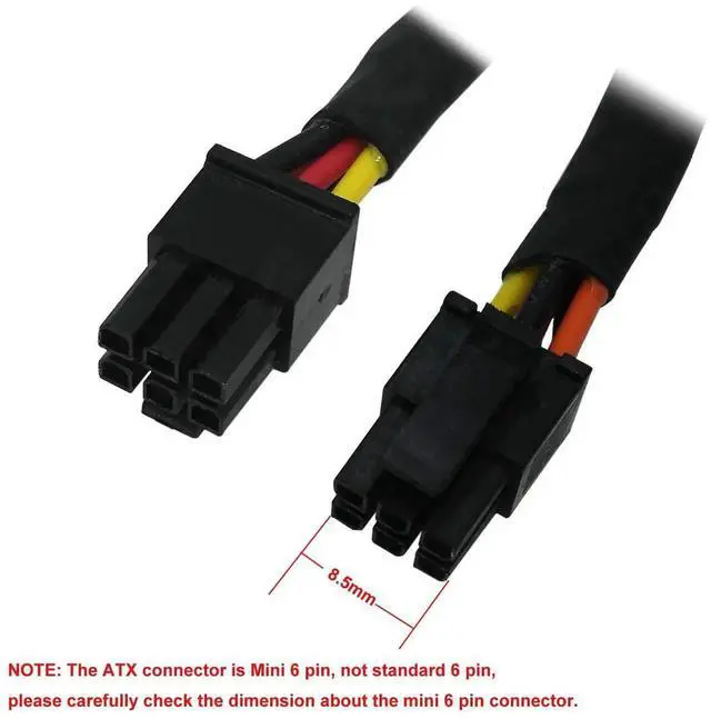 Alt view image 2 of 5 - Aomoproing SATA Power Cable for D.ell Inspiron 3653 3650 Series, SATA 15 Pin to Mini 6 Pin ATX Adapter Compatible Part No. GP2JM 15-inch(38cm) (Pack of 2)