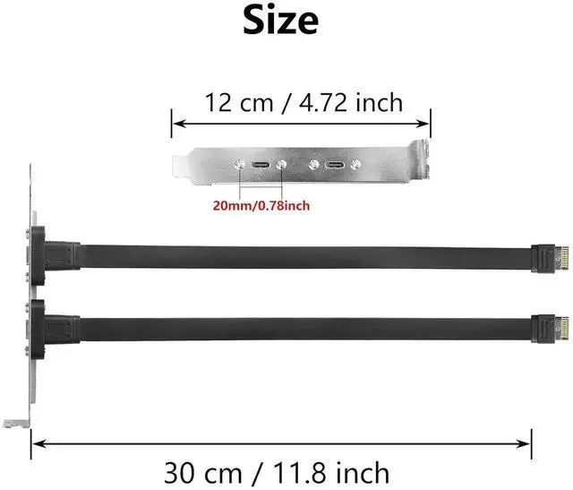 Alt view image 6 of 7 - 1 Pack USB 3.1 Front Panel Header Type-C Extension Cables with Panel Mount Screw 10 Gbps Type-E 20Pin Male to USB-C Female Adapter Cables with Full Height Bracket,30cm/11.8inch
Limited time offer, en