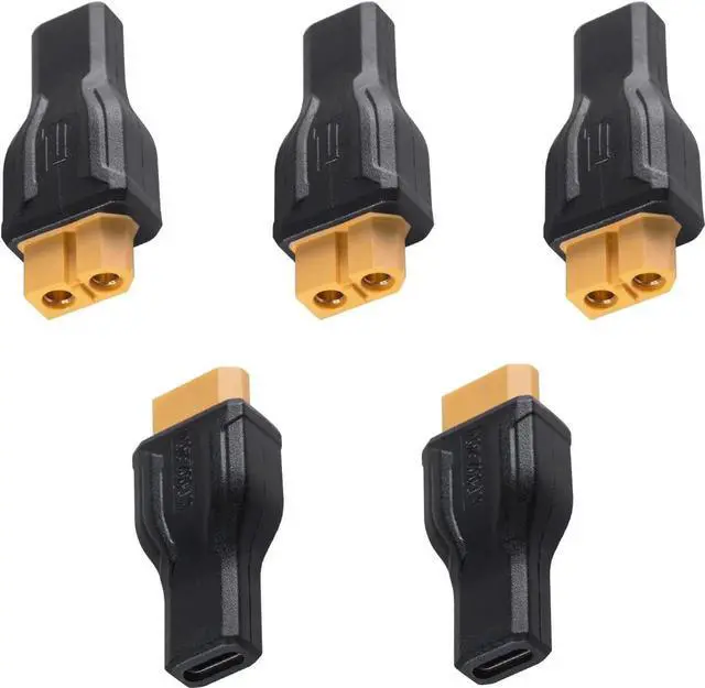 Main image of Aomoproing 5Pack XT60 Female to USB C Female Adapter, USB C to XT60 Adapter PD 100W 20V/5A Charging Extension Adapter for Model, Energy Storage Power, Outdoor Power, Monitor Power