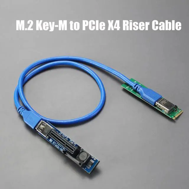 Alt view image 6 of 7 - Aomoproing UEX108 600mm M.2 to PCIe X4 Riser Cable (PCIe 3.0 X1 Speed),for PCIe WiFi Card, M.2 PCIe Card, USB PCIe Card, Sound Card, etc