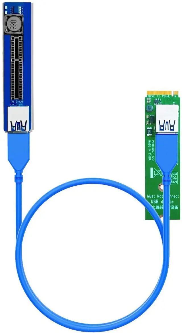 Main image of Aomoproing UEX108 600mm M.2 to PCIe X4 Riser Cable (PCIe 3.0 X1 Speed),for PCIe WiFi Card, M.2 PCIe Card, USB PCIe Card, Sound Card, etc