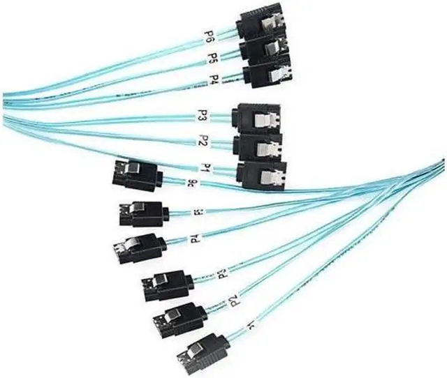 Alt view image 4 of 7 - Aomoproing High Speed 6Gbps 6pcs Set Sata 6 SATA Cable SAS Cable for Server 1M