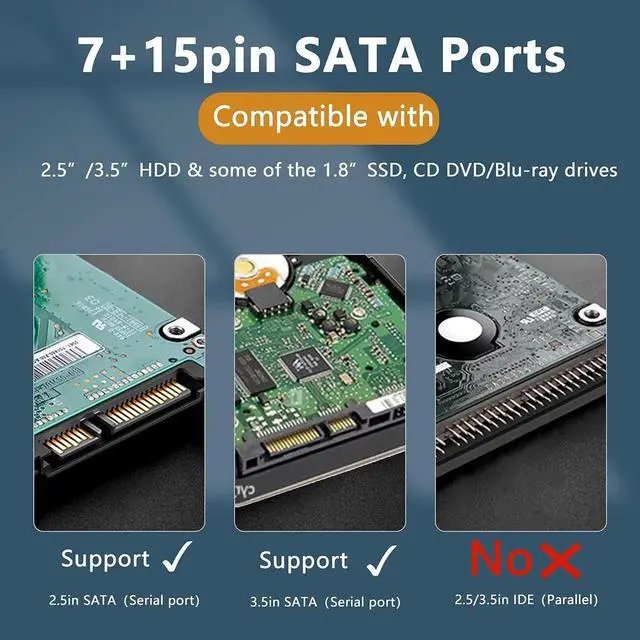 Alt view image 4 of 7 - Aomoproing 22Pin SATA Power Extension Cable,22 Pin7+15 Sata Male to Female Data and Power Combo Extension Cable with Locking Latch,for HDD,SSD,Optical Drives, DVD Burners, PCI Cards-50CM(6Gbps/s)