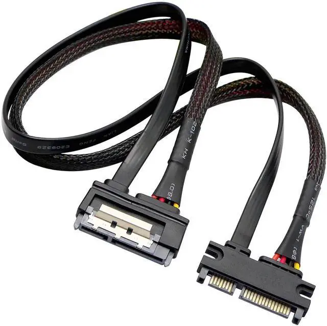 Main image of Aomoproing 22Pin SATA Power Extension Cable,22 Pin7+15 Sata Male to Female Data and Power Combo Extension Cable with Locking Latch,for HDD,SSD,Optical Drives, DVD Burners, PCI Cards-50CM(6Gbps/s)