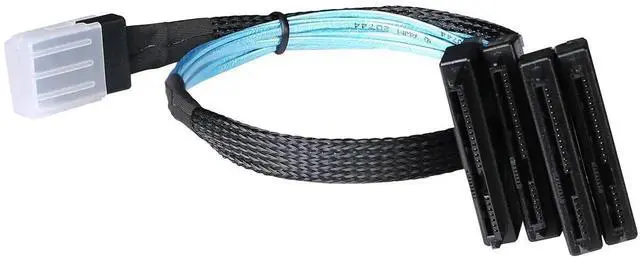 Alt view image 3 of 5 - Aomoproing Mini-SAS to SAS Cable: 0.5M SFF-8087 to SAS SFF-8087 to SFF-8482 x4 with SATA-Power Adapter Cable (1.6FT)