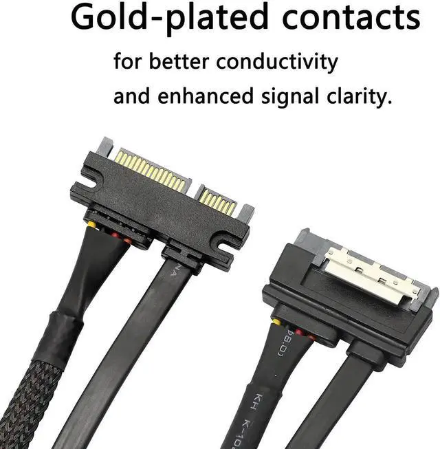 Alt view image 6 of 7 - Aomoproing 22Pin SATA Power Extension Cable,22 Pin7+15 Sata Male to Female Data and Power Combo Extension Cable with Locking Latch,for HDD,SSD,Optical Drives, DVD Burners, PCI Cards-0.3M(6Gbps/s)