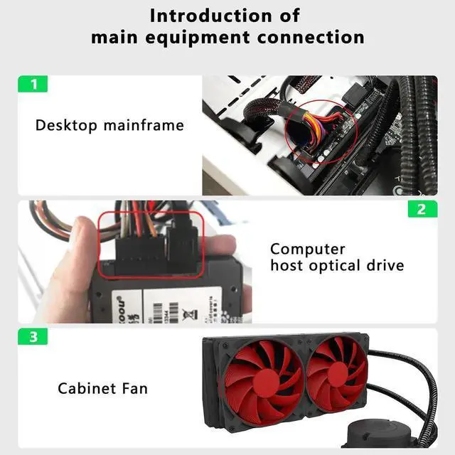 Alt view image 4 of 7 - Aomoproing 4 Pin IDE Y Splitter Adapter Connecter Cable 4 Pin IDE Male to Dual Female Power Supply Extension Cable-23cm/9inch 2 pcs