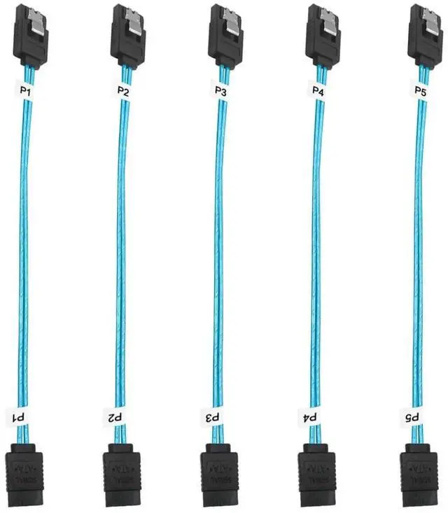 Main image of Aomoproing 5Pack SATA III Cable:8 inch Short-SATA Cable Thin 0.2M, Straight Flexible 6Gb Data with Locking Latch for Hard Drive,SDD, HDD (0.6FT)