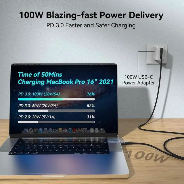 Alt view image 5 of 7 - Aomoproing Long USB C 3.2 Gen-2 240W Extension 5M 16.5FT Charging Curved Cable Data Transfer 20Gbps Charging Cable Type-C 4K Video Output Compatible with Thunderbolt 3 USB-C Computers