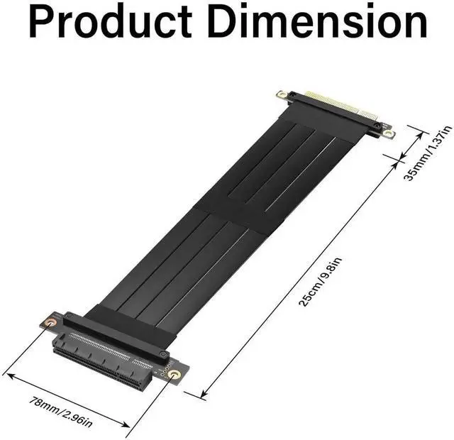 Alt view image 5 of 7 - Aomoproing PCIe 3.0 X8 Extension Cable PCI-E 8X Male to Female Riser Cable 25CM (180 Degree M/F)