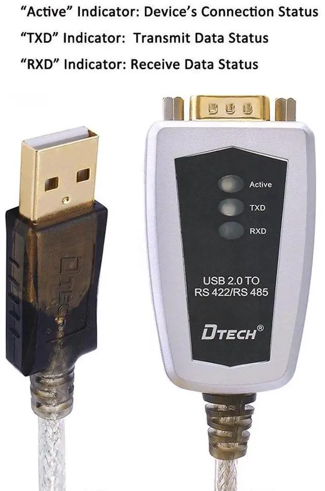 Alt view image 2 of 7 - Aomoproing 6 Feet USB to RS422 RS485 Serial Port Converter Adapter Cable with FTDI Chip Supports Windows 11 10 8 7 XP Mac