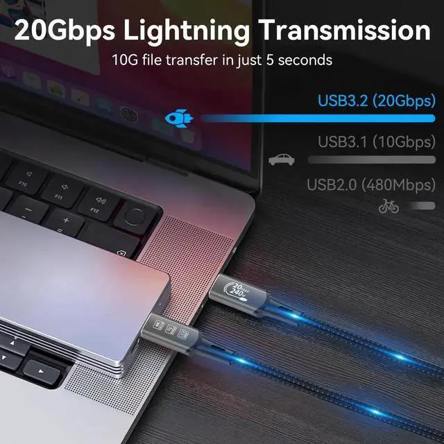 Alt view image 3 of 7 - Aomoproing Long USB4 Thunderbolt 4 Extension Cable 5M 16.5ft 8K USB C M/M 240W Fast Charging 40Gbps Data Transfer 7680 * 4320 8K@60Hz 4K@144Hz Video Compatible with Different USB-C Devices