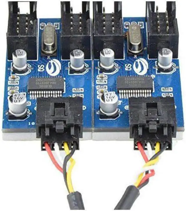 Alt view image 5 of 7 - Aomoproing 9pin USB header Male 1 to 4 Female Extension Cable Card Motherboard 9-Pin USB HUB USB 2.0 9 pin Connector Adapter Port Multilier