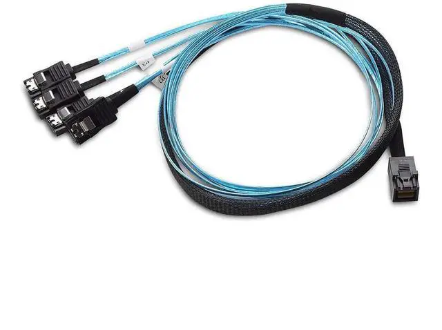 Alt view image 2 of 5 - Aomoproing Internal HD Mini SAS to SATA (SFF-8643 to 4x SATA) Reverse Breakout Cable 3.3 Feet/1mParent