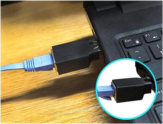 Alt view image 6 of 7 - Aomoproing RJ45 Ethernet LAN Male to Female Cat5 / Cat5e / Cat6 Crossover Adapter(2-Pack),Black (Straight)