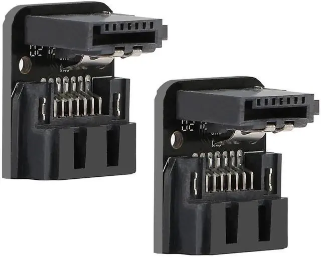 Alt view image 3 of 6 - Aomoproing Right Angle SATA 7Pin Female to 7pin Male Adapter,90 Degree SATA 7pin Converter Mainboard Motherboard for Desktops SSD HDD (Black - 2 Up) 2 PCS