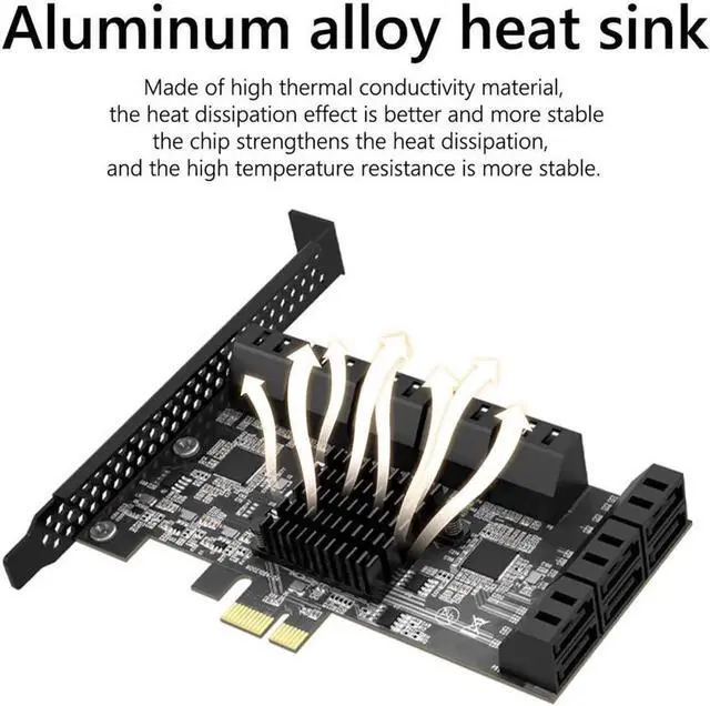 Alt view image 5 of 7 - Aomoproing PCIE SATA Expansion Card PCIE 1X to 16-Port SATA3.0 6Gbps SATA III Multi-Port Hard Disk Adapter Riser Card for PC Computer