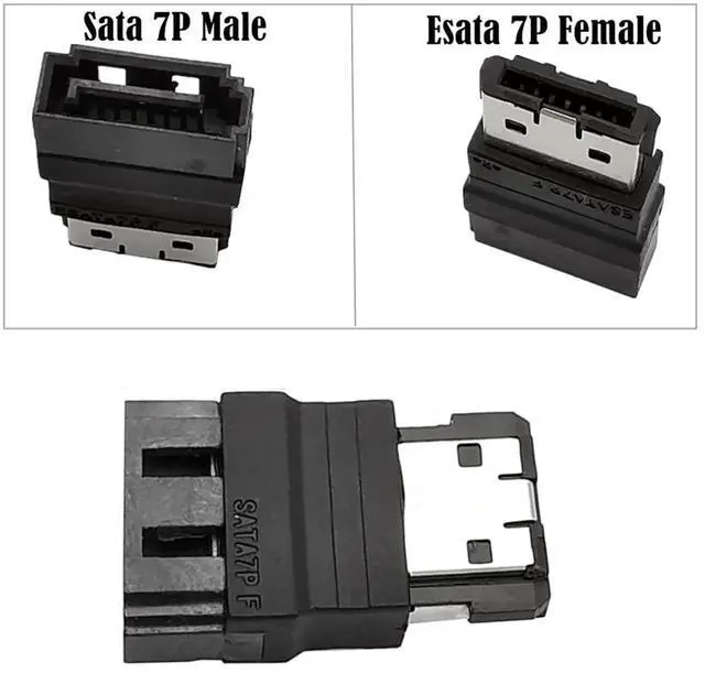 Alt view image 4 of 6 - Aomoproing ESATA to Adapter 7P Female to Male Connector for Faster Data Transfer Speed to ESATA Adapter