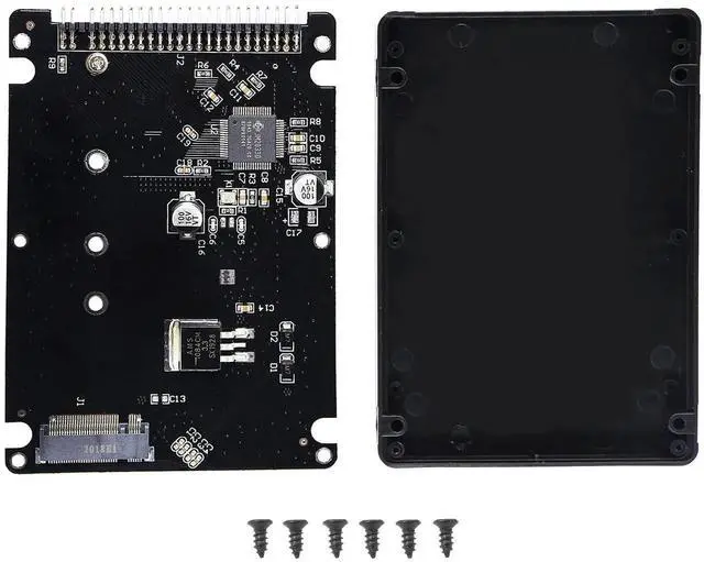 Main image of Aomoproing M.2 NGFF SATA SSD to 2.5" IDE 44pin Enclosure Adapter, Black for Notebook LaptopDesktop Computer and More