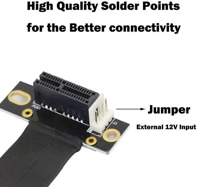 Alt view image 2 of 6 - Aomoproing PCIE Extension Cable,PCI-Express 3.0 1X Male to Female Riser Cable PCI-E 1X Extender Adapter Jumper (18cm,90°
