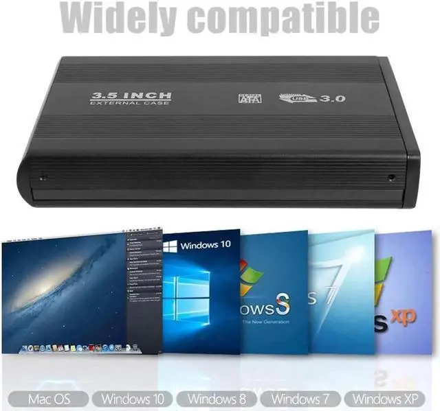 Alt view image 4 of 6 - Aomoproing 3.5 inch USB 3.0 To SATA Port Portable 5-Gbps External SSD Hard Drive Enclosure Compatible Operating System For Windows 98/SE(black )