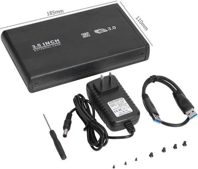 Alt view image 2 of 6 - Aomoproing 3.5 inch USB 3.0 To SATA Port Portable 5-Gbps External SSD Hard Drive Enclosure Compatible Operating System For Windows 98/SE(black )