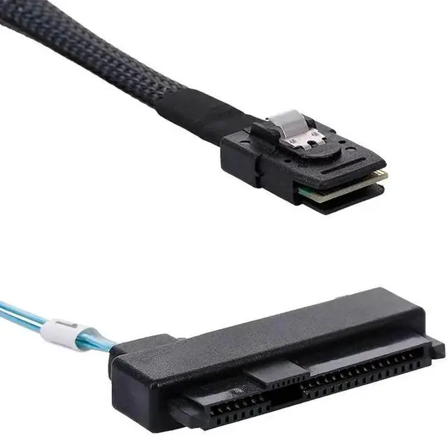 Alt view image 6 of 7 - Aomoproing 100CM Mini SAS Cable SFF 8087 36pin to SFF 8482 Hard Disk and Power x4 SAS