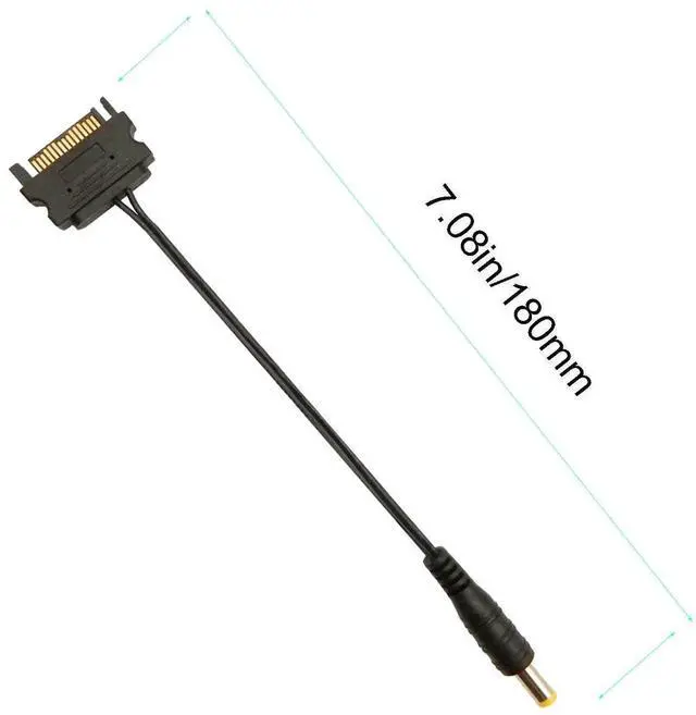 Alt view image 3 of 5 - Aomoproing 5Pcs 15Pin SATA to DC 5.5mm x 2.1mm Male Power Supply Adapter Cable LED Chassis Light Tape Controller Power Connection Cable for Computer LED Strips