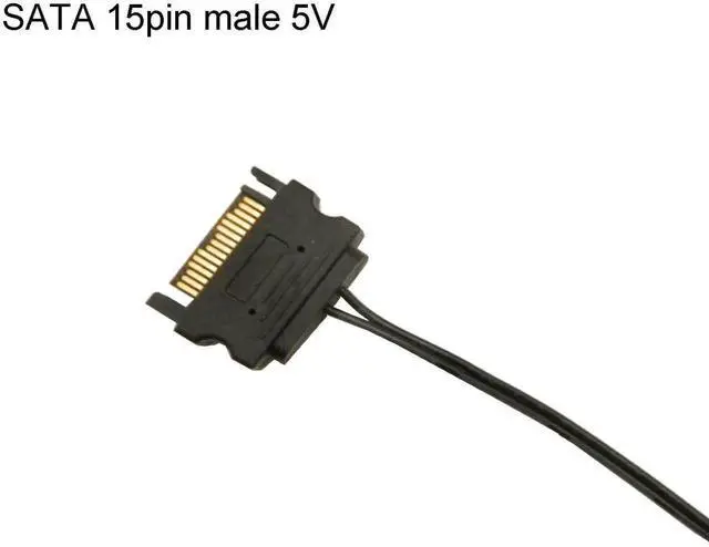 Alt view image 4 of 5 - Aomoproing 5Pcs 15Pin SATA to DC 5.5mm x 2.1mm Male Power Supply Adapter Cable LED Chassis Light Tape Controller Power Connection Cable for Computer LED Strips