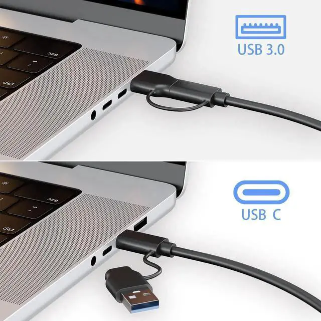 Alt view image 4 of 7 - Aomoproing SATA to USB 3.0 and USB C Adapter Cable for 3.5 2.5 Inch SSD/HDD Hard Drive Reader, External Converter for SSD/HDD Data Transfer with 12V/2A Power Adapter