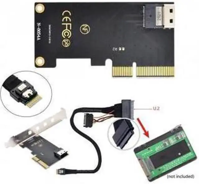 Main image of Aomoproing PCI-E 3.0 4.0 to SFF-8654 Slimline SAS Card Adapter and U.2 U2 SFF-8639 NVME PCIe SSD Cable for Mainboard SSD