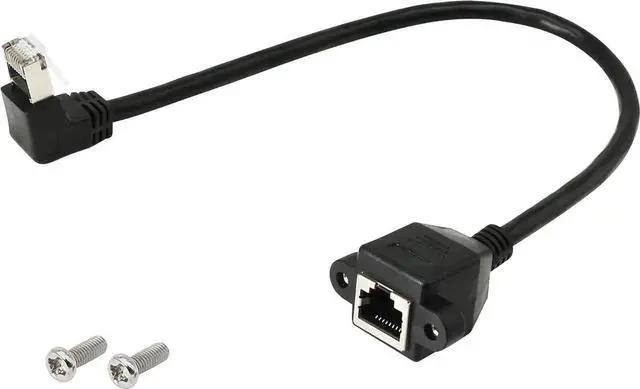 Main image of Aomoproing RJ45 Ethernet Adapter Cable - 90 Degree Upward Male to Female Switch Adapter for CAT 5/CAT 6 LAN Socket Connector (Upward)