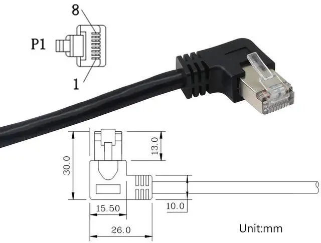 Alt view image 4 of 5 - Aomoproing RJ45 Ethernet Adapter Cable 90 Angle Right Male to Famale Ethernet Switch Adapter Cable for CAT 5/CAT 6 LAN Ethernet Socket Connector Adapter Cat5 Cat6 Cable(Right)